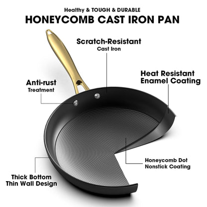 imarku Cast Iron Skillets, 12 Inch Cast Iron Pan, Professional Non Stick Frying Pans Long Lasting Nonstick Frying Pan Nonstick Pans Stay Cool Handle Easy Clean, Unique Birthday Gifts for Women/Men