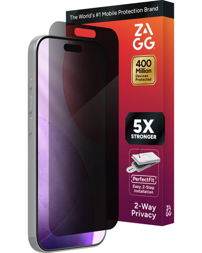 ZAGG Glass Elite Screen Protector for iPhone 16 Pro - 5X Stronger, Reinforced Edges, Ultra-Strong Tempered Glass, Scratch Resistant, Anti-Smudge, Easy Installation, InvisibleShield, Eco-Friendly