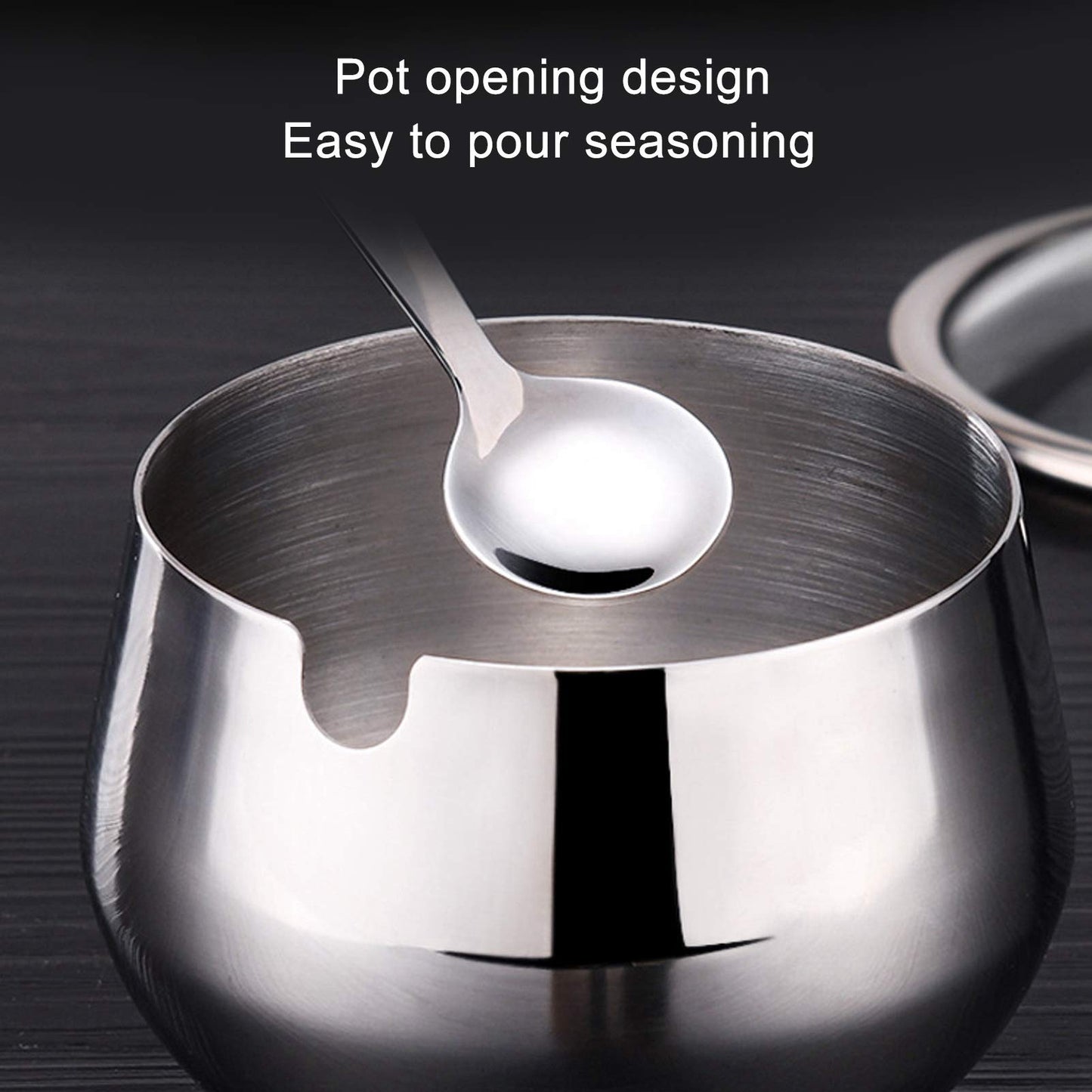 LIZEALUCKY Seasoning Box, Spice jar for Seasoning Rack, Condiment Bottle for Storage Container, 304 Stainless Steel jar with lid and Spoon