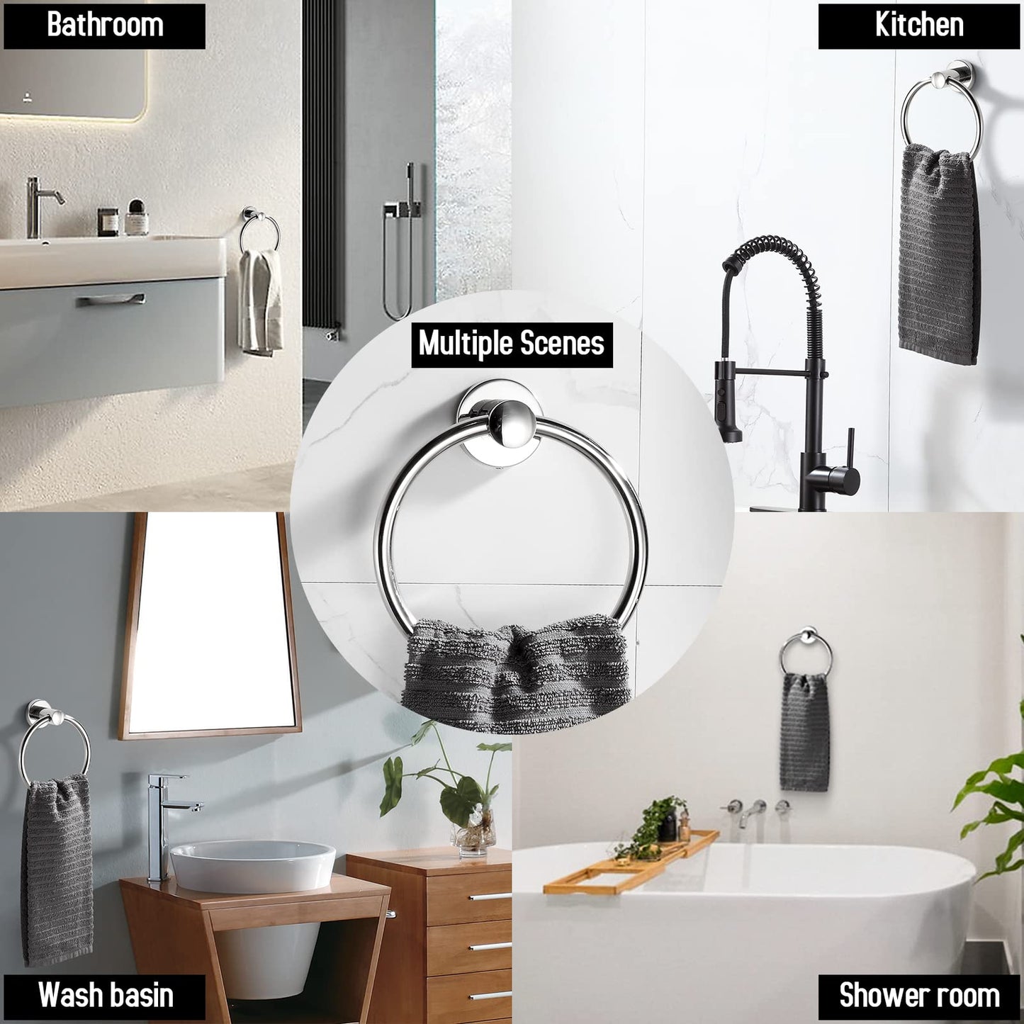 BGL Towel Ring Contemporary Style Stainless Steel 304 Chrome Bathroom Accessories (Towel Ring)