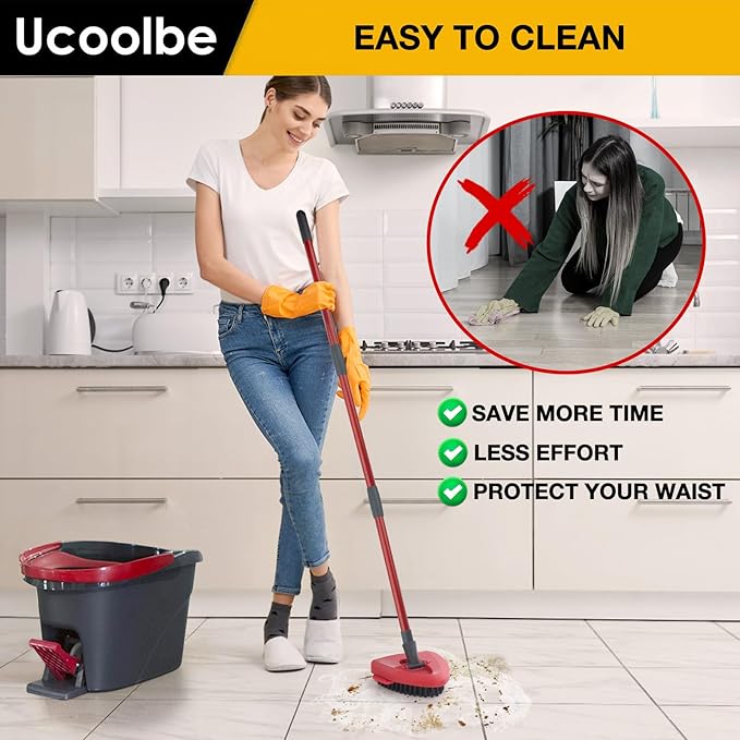 2 Pack Upgraded Spin Mop Scrub Brush Replace Head Compatible