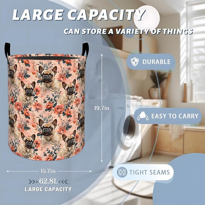 Cute Bulldog Laundry Basket