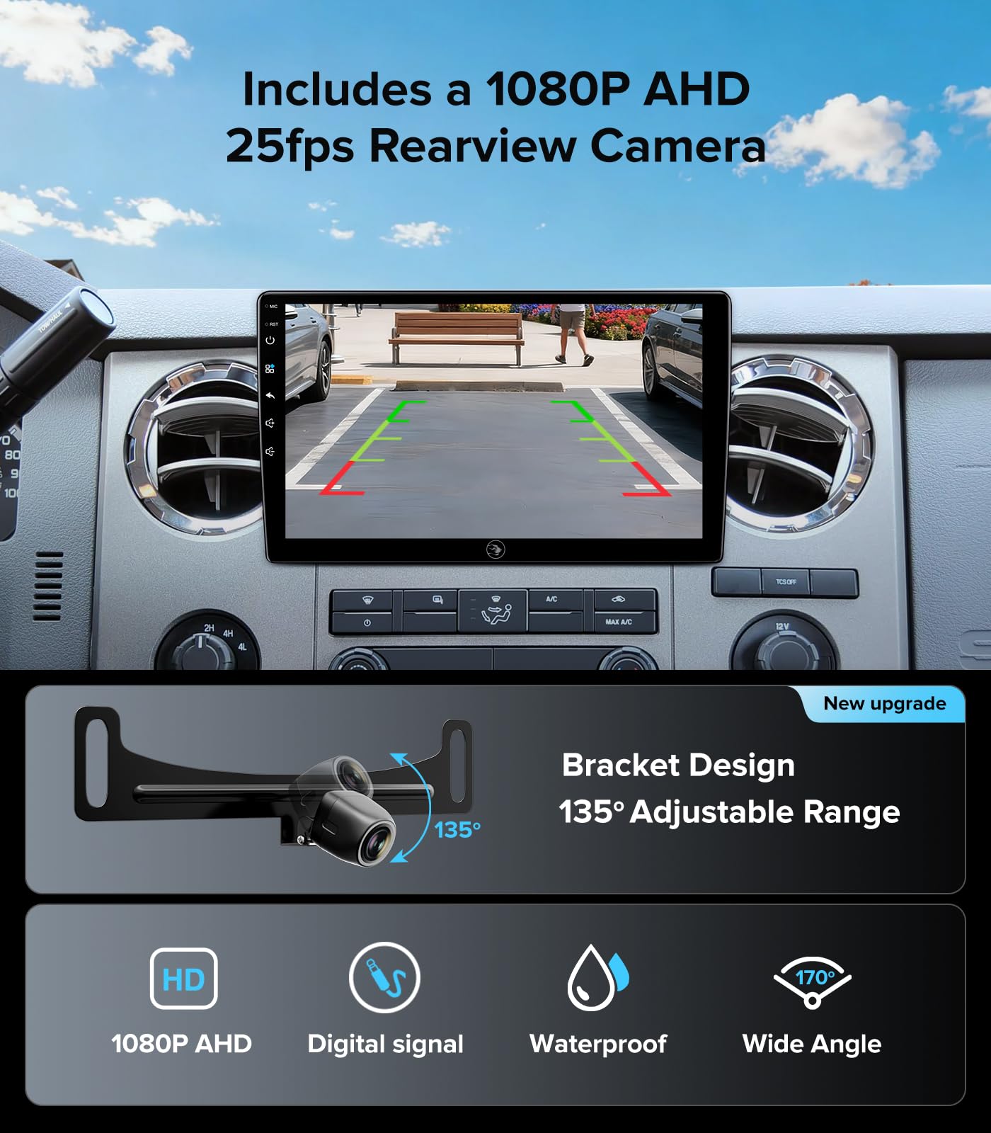 10" QLED Android 13 Car Stereo for Ford F150 2004-2008, F250 F350 2008-2016 Radio Upgrade Wireless CarPlay Android Auto Radio, Touchscreen, 5G WiFi,1080P Backup Camera, Dash Kit, GPS Navigation