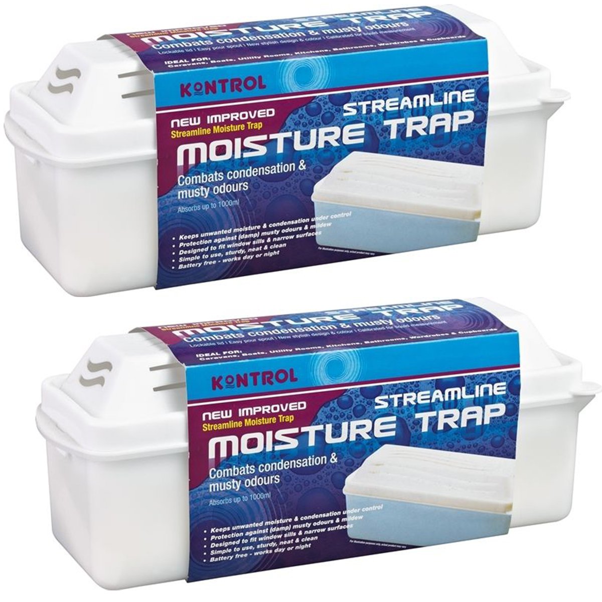 Pack of 2 x Kontrol Streamline Moisture Absorber Traps