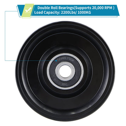 Skelang V Groove Wheel 4 Inches, Slide Gate Wheel with Double Bearings, Rolling Gate Caster for Inverted V Track, 2200 Lbs Load Capacity