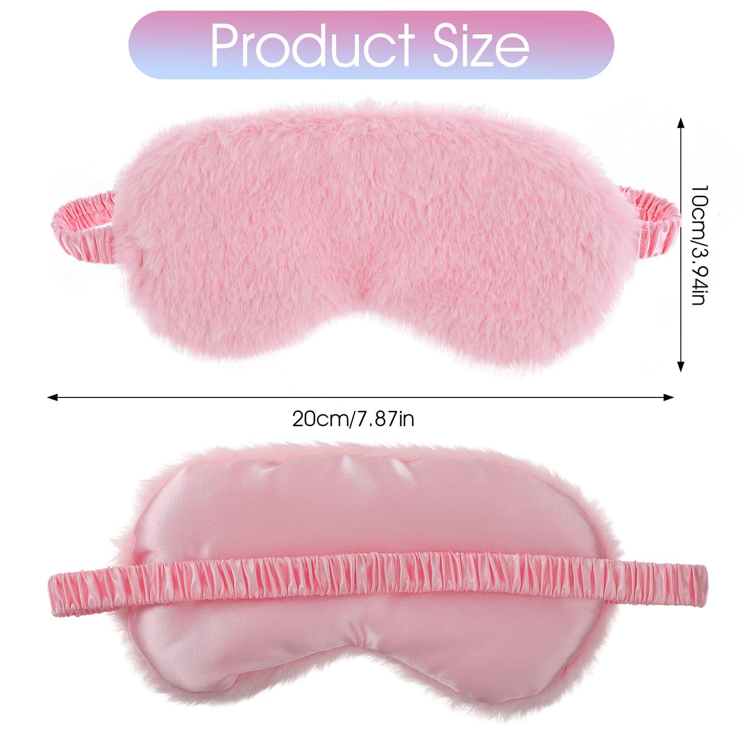 2 Pack Plush Sleeping Eye Mask Soft Plush Eye Mask Fuffy Eye Cover Comfortable Sleep Mask Blindfold Rainbow Faux Fur Eye Shade for Women, Men and Kids Travel Nap Sleeping 565488_2_3pL1H9vJ3