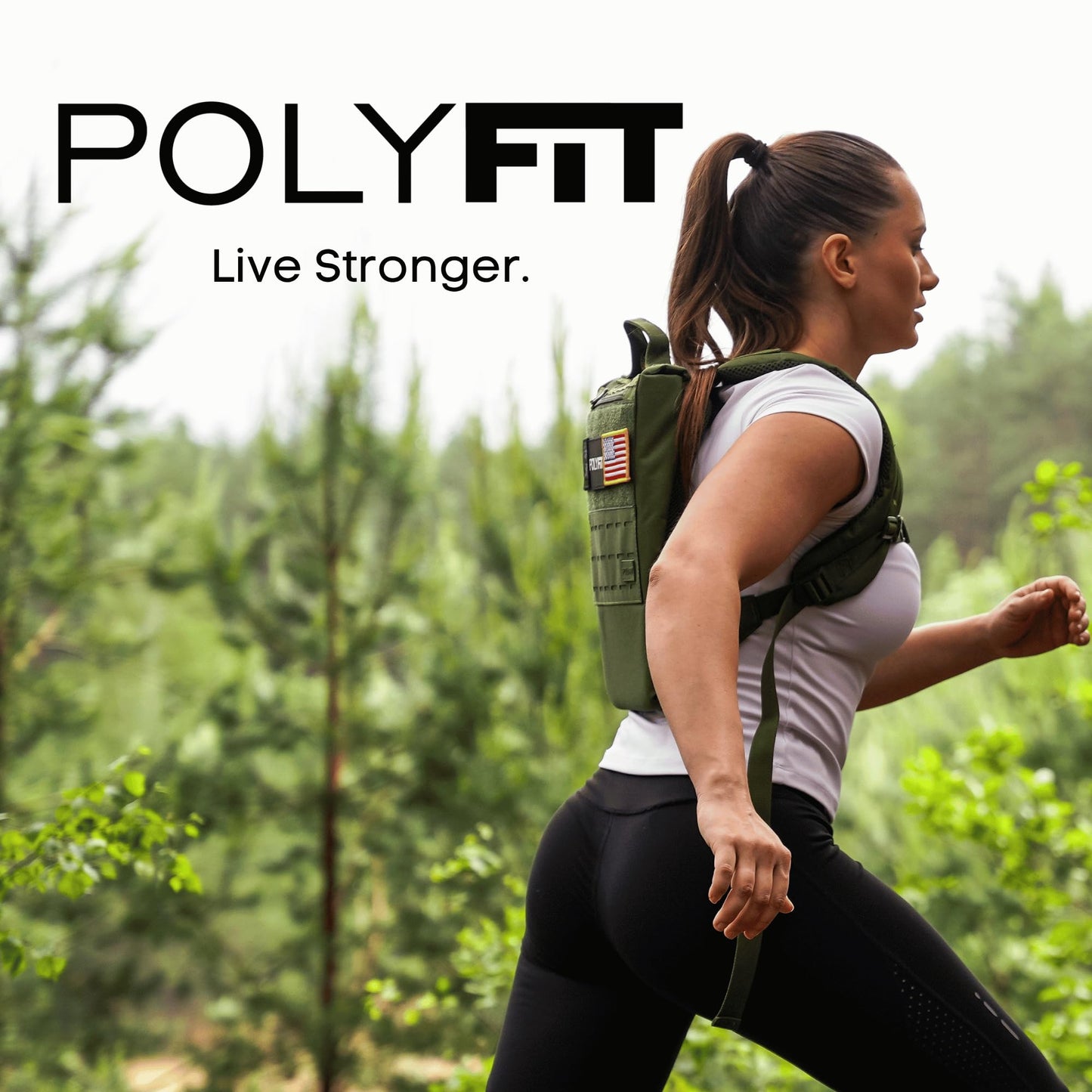 Polyfit Rucking Backpack 2.0 - Weighted Ruck Pack for Weight Plates - Patent Pending Side-Loading Rucksack for Walking, Running, Rucking, Strength and Endurance Training - Black