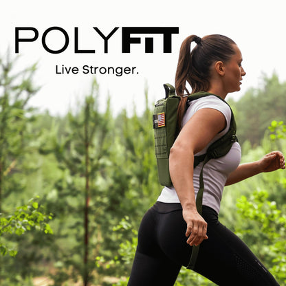 Polyfit Rucking Backpack 2.0 - Weighted Ruck Pack for Weight Plates - Patent Pending Side-Loading Rucksack for Walking, Running, Rucking, Strength and Endurance Training - Black
