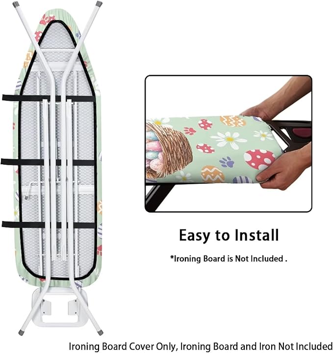 Easter Egg Dog Ironing Board Cover Large Christmas Pattern Extra Wide Table Top