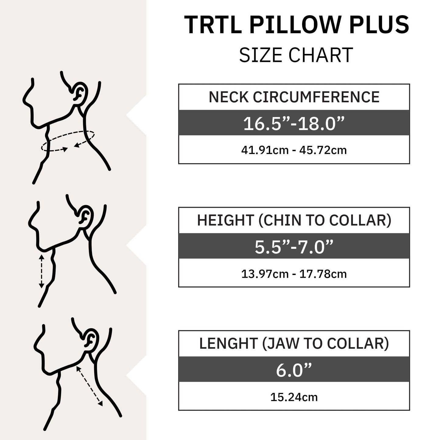 trtl Pillow Plus - Adjustable Neck Pillow for Traveling - Plane Pillow with Foam Padding for Head and Neck Support - Machine Washable - Waterproof Carry Bag - Charcoal