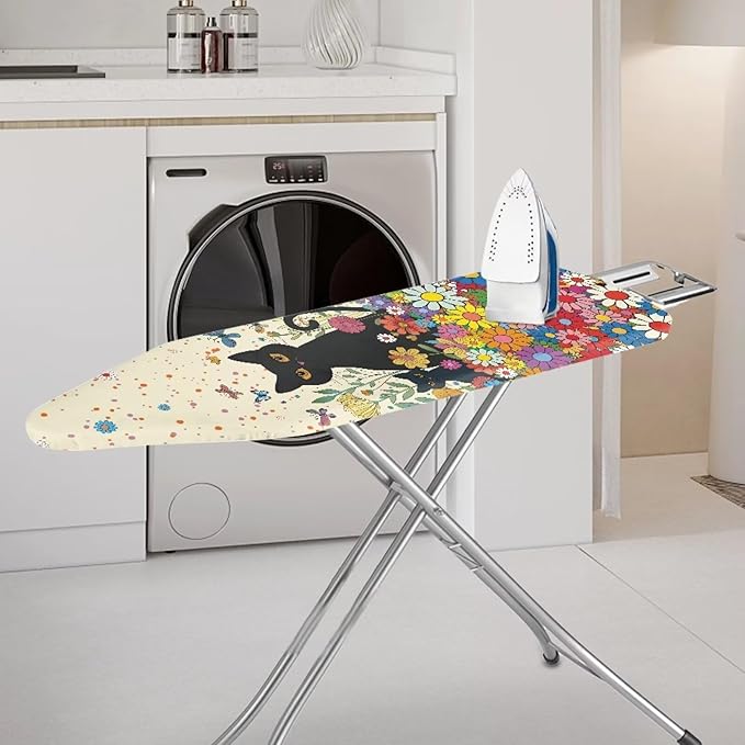 Flower Ironing Board Cover 15x54 Standard Size Black Cat Pattern Ironing Board