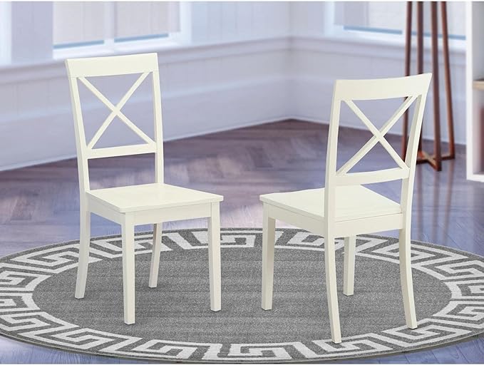 East West Furniture BOC-WHI-W Boston Dining Room Chairs