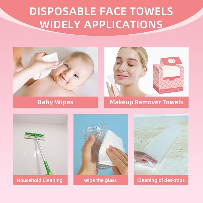Disposable Face Towels, Makeup Remover Dry Wipes