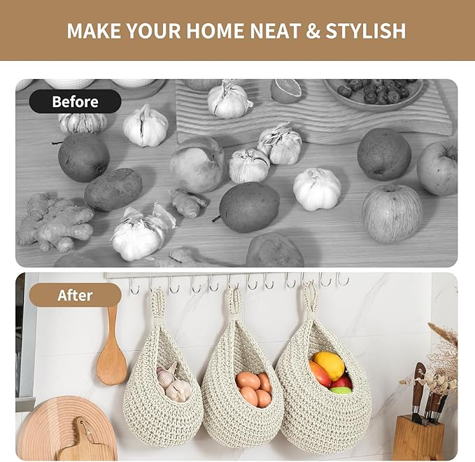 Boho Wall Hanging Fruit Baskets