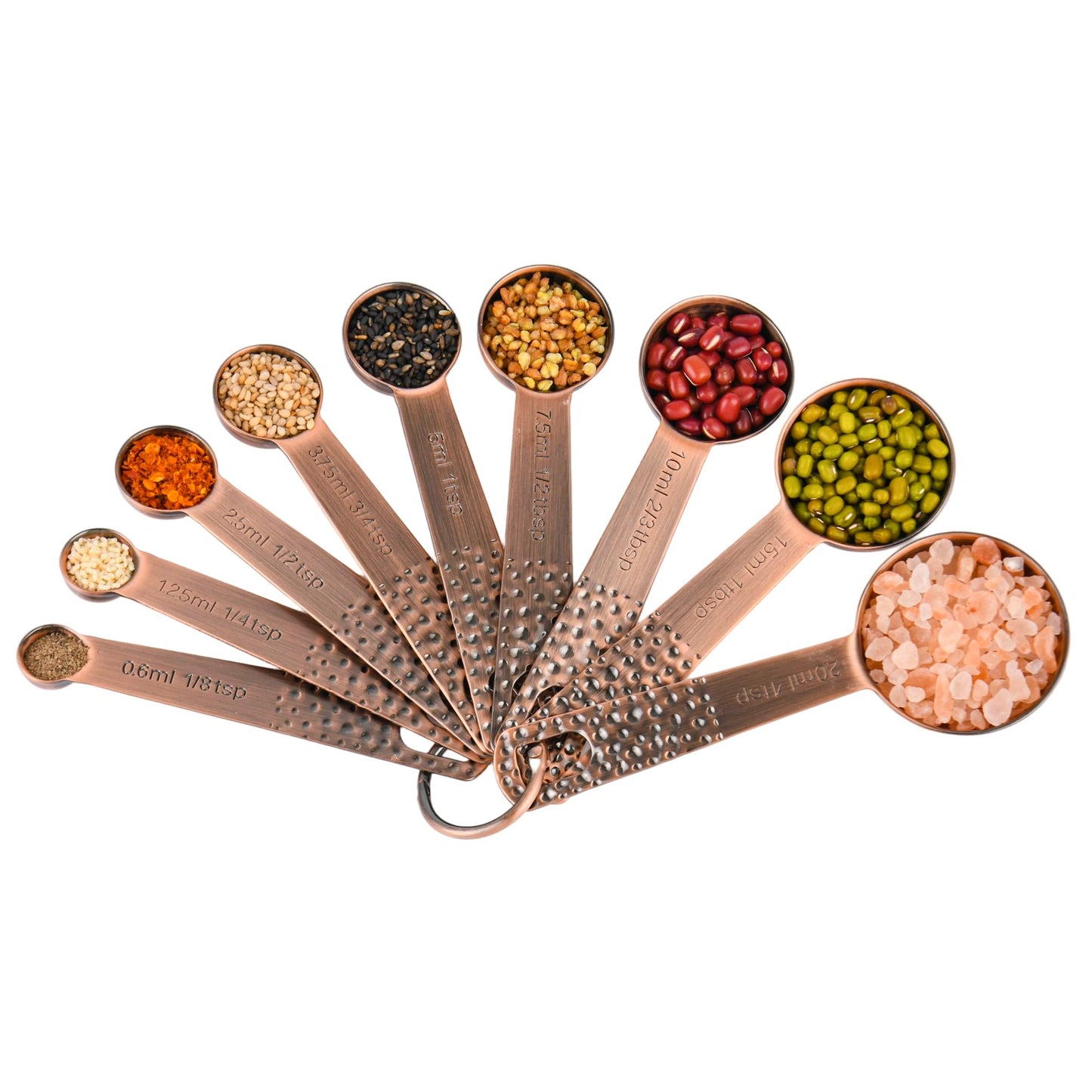 Nstezrne Copper Plated Measuring Cups and Spoons set 18 for Dry & Liquid, Metric & US Stainless Steel Measuring Cup and Spoon Set with Leveler for Baking & Kitchen