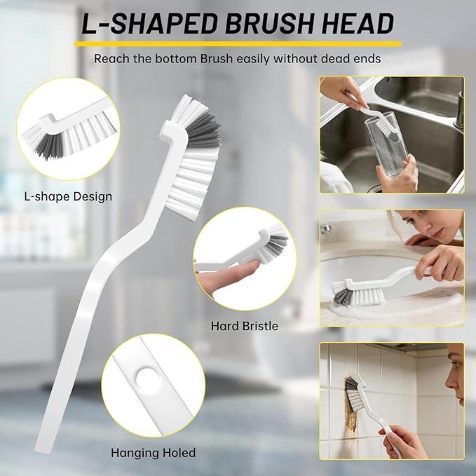 12Pcs Crevice Cleaning Brush Set, Hard Bristle Small Cleaning Brushes