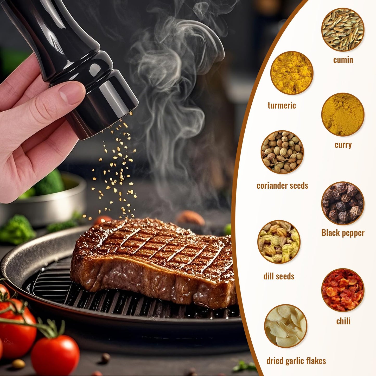 2Pack Wood 6.5 Inches Salt and Pepper Grinder Set and Adjustable Manual Salt and Pepper Mills, with Ceramic Grinding Mechanism, Housewarming Gifts, Cooking Gifts for Men & Women(Black & White)
