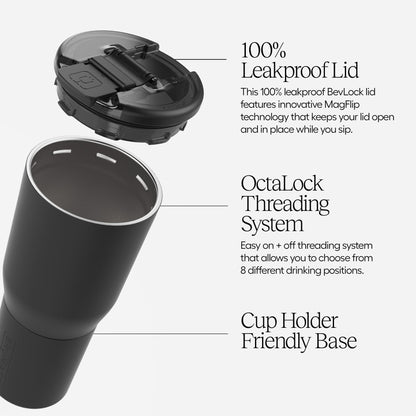 BrüMate Nav 25oz 100% Leak Proof Insulated Travel Tumbler with Magnetic BevLock™ Lid - Double Wall Cup-Holder Friendly Stainless Steel Mug (Dune)