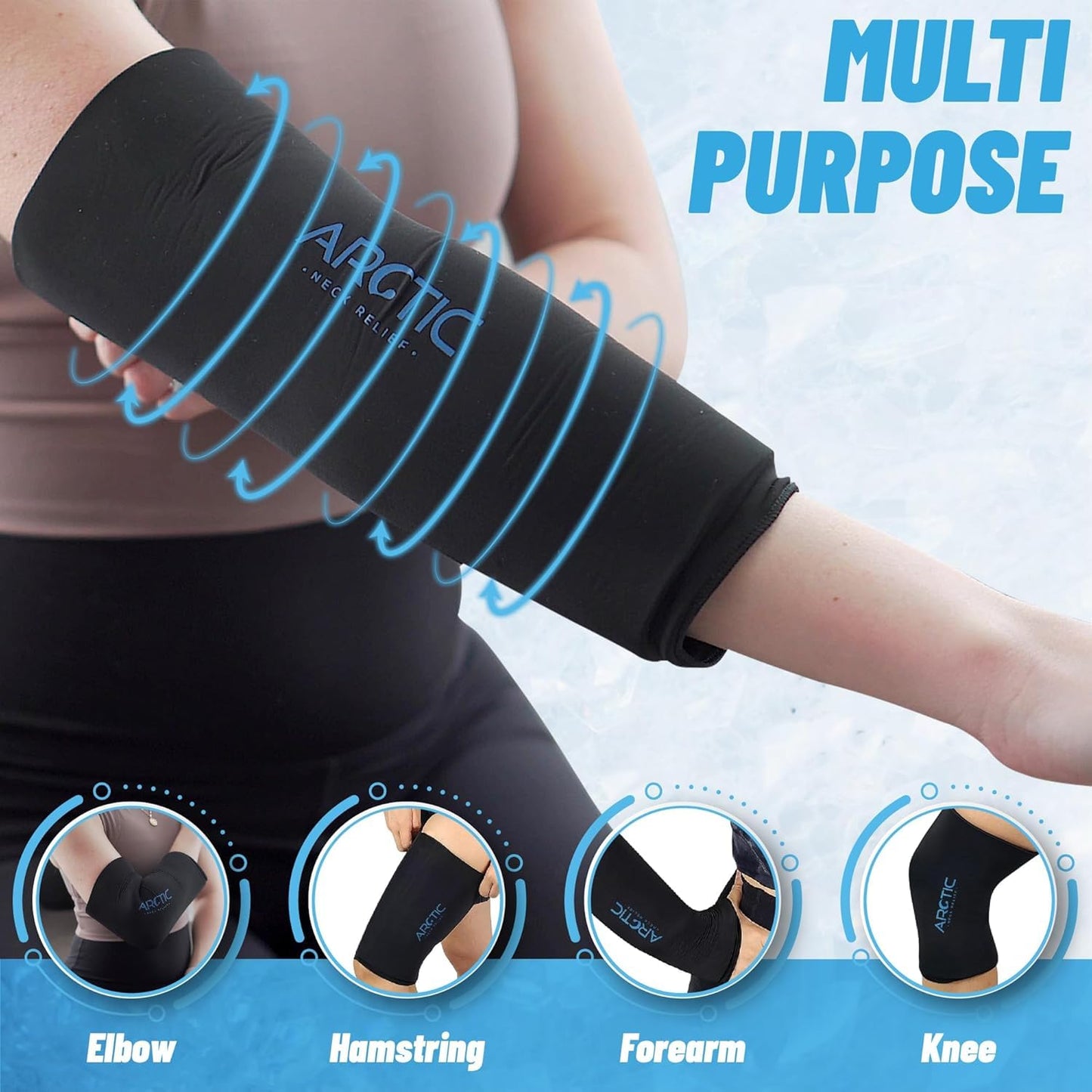 2 Pack - Premium Cold Therapy Compression Ice Sleeve, Knee Ice Pack Wrap for Injuries, Elbow, Quad & Hamstring Relief, Flexible & Reusable Cold Wrap Recovery for Meniscus, ACL, MCL, Ice & Heat Therapy