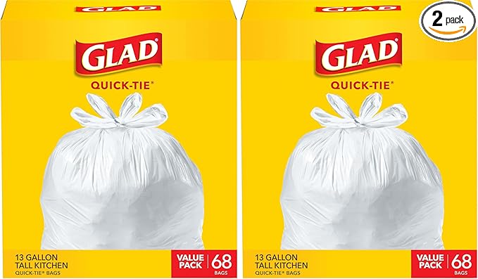 Glad Tall Kitchen Trash Bags 13 Gallon, Unscented Garbage Bags