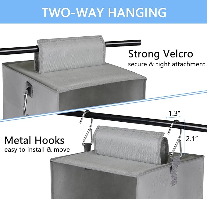 punemi 3-Shelf Hanging Closet Organizer, 2 Pack Closet Hanging Organizer
