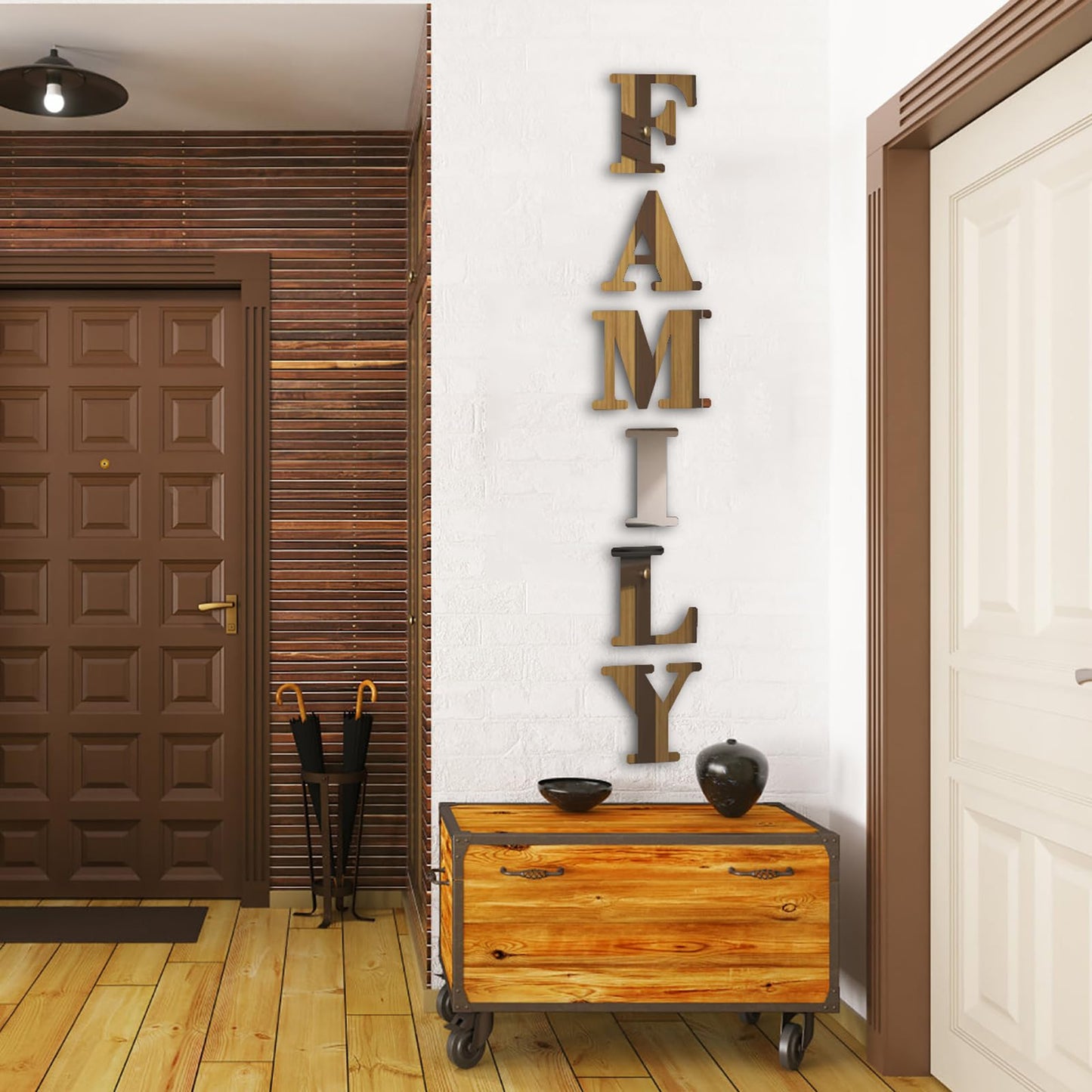 YUZUCMCM Wall Decor Family Letter Signs Home Decor Upgrade Mirrors Stickers Acrylic Wall Decorations for Bedroom Living Room