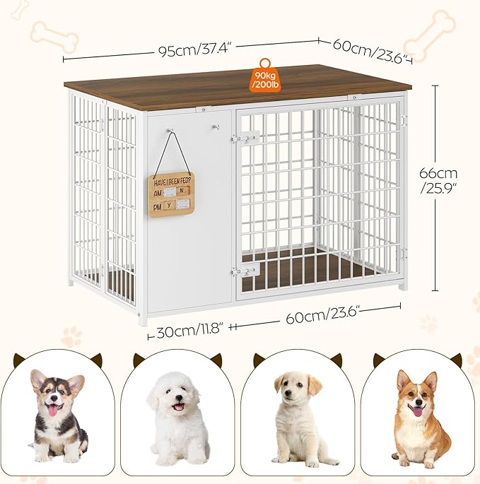 YATINEY Foldable Dog Crate Furniture, Dog Crate
