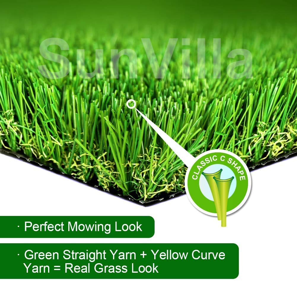SunVilla 2'x94' Artificial Grass Realistic, [Customized Sizes] Grass Height 1 3/8" Indoor/Outdoor Artificial Grass/Turf Many Sizes 2FTx94FT (188 Square FT)