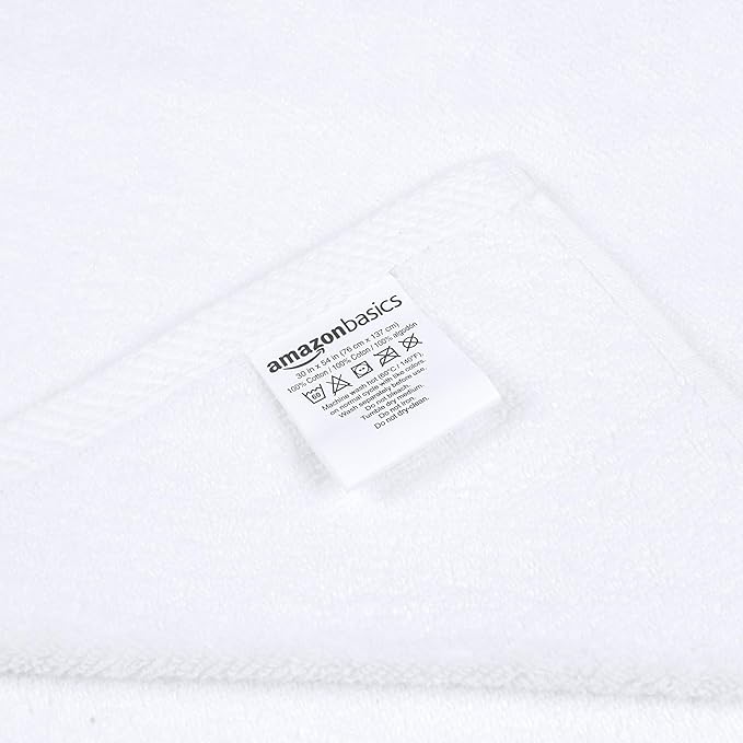 Amazon Basics Lightweight Quick-Dry Bath Towel, 100% Cotton, 2 Piece