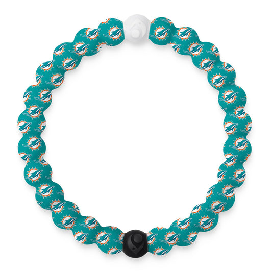 Lokai Silicone Beaded Bracelet for Men & Women, NFL Football Collection - Miami Dolphins, Medium - Silicone Jewelry Fashion Bracelet Slides-On for Comfortable Fit