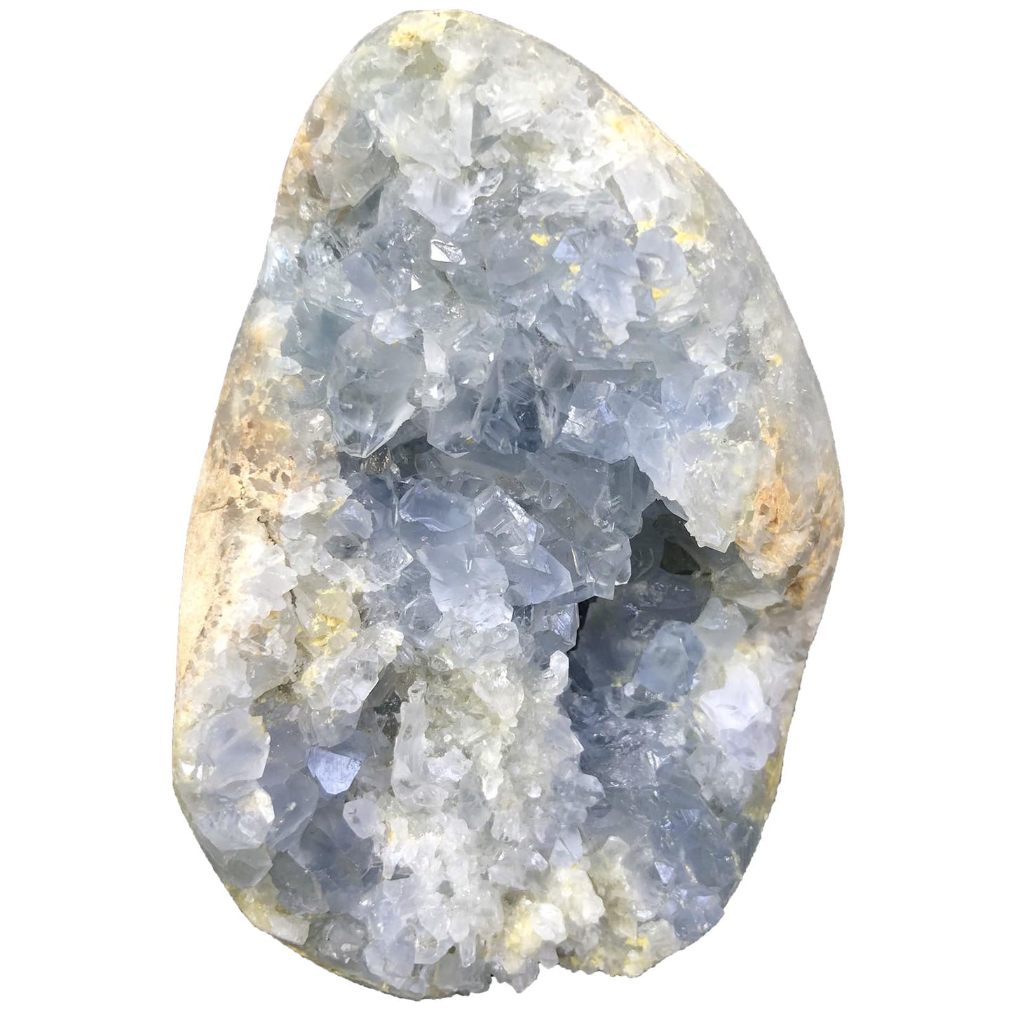 MOGEMT Raw Blue Celestite Crystal Geode Natural Healing Crystal Cluster Large Irregular Celestine Stone Home Decor 2-3 Lbs