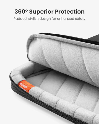 tomtoc Rugged Laptop Case Sleeve 13 Inch for MacBook Air M4 M3, 360°Protective MacBook Air 13 Inch Case, Waterproof Laptop Sleeve with Space for Charger & Mouse, Daily Essential for Surface Pro/iPad