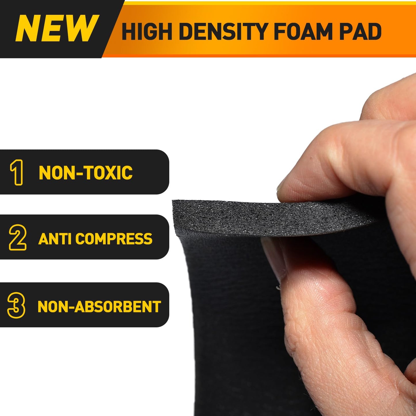 Foam Padding Sheet Self Adhesive 3/4" Thick Neoprene Insulation Foam Anti Vibration Foam Rubber Pads for Furniture Cars Speakers 6 Inch X 6 Inch (4 Pcs)