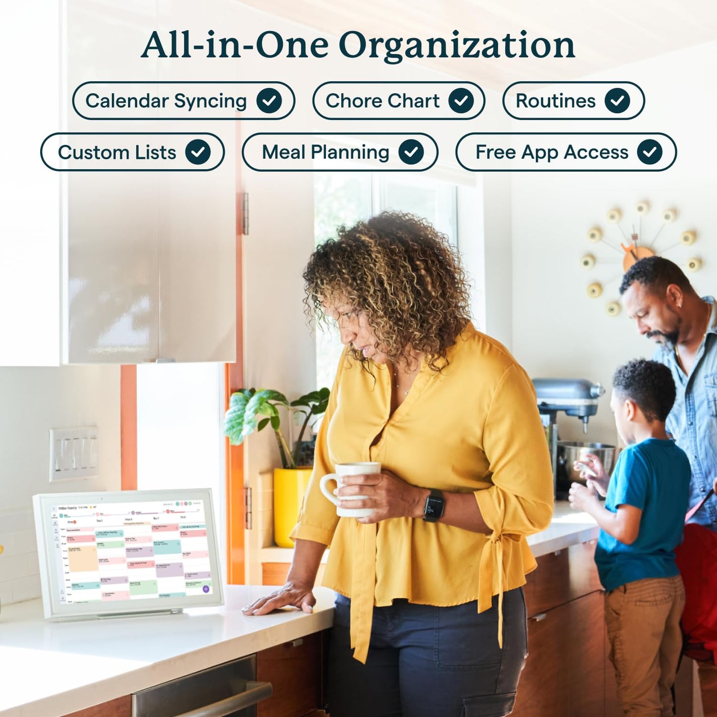 Skylight Calendar: 15-inch Digital Calendar & Chore Chart, Smart Touchscreen Interactive Display for Family Schedules – Wall Mount Included, Great for Organizing Your 2025 Wall Planner