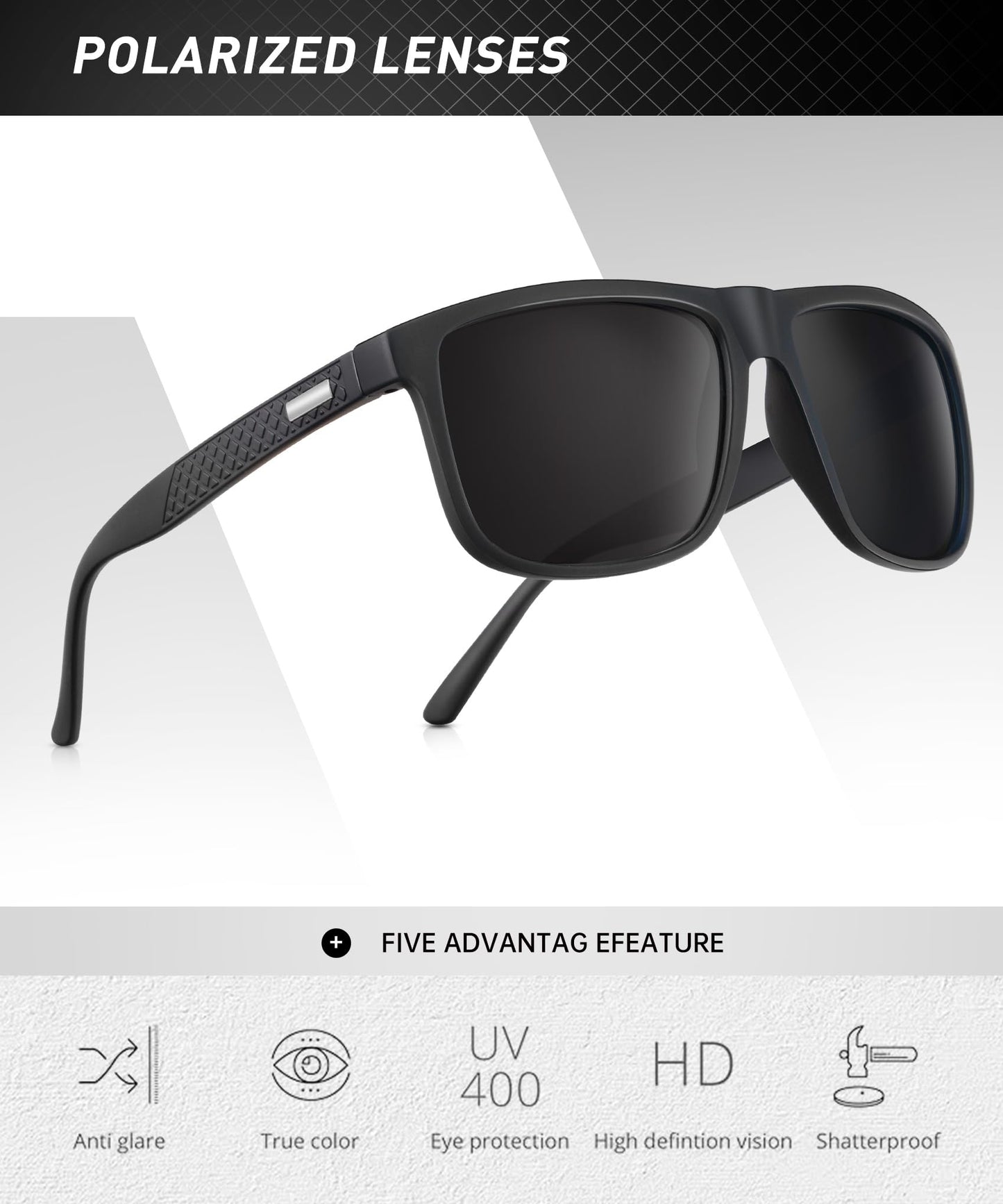 KALIYADI Sunglasses-Men Polarized-Sunglasses Mens Sun glasses: Sun Glasses Polarized UV Protection Unisex Driving Fishing Golf