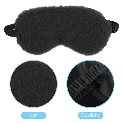 2 Pack Plush Sleeping Eye Mask Soft Plush Eye Mask Fuffy Eye Cover Comfortable Sleep Mask Blindfold Rainbow Faux Fur Eye Shade for Women, Men and Kids Travel Nap Sleeping 565488_2_3pL1H9vJ3