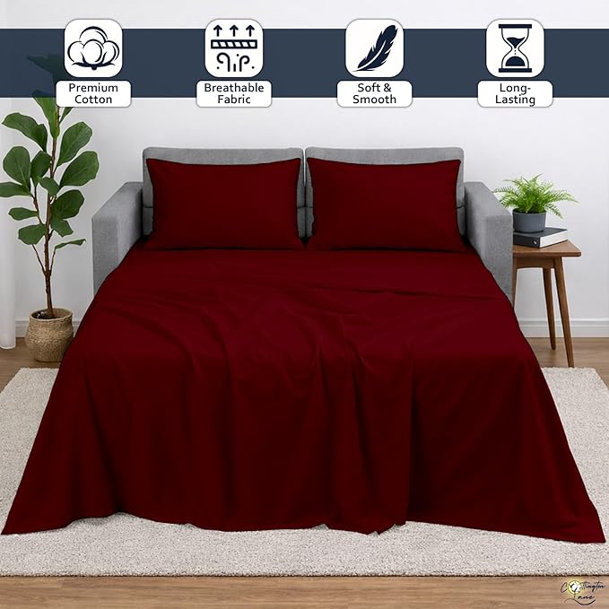 Cottington Lane Sleeper Sofa Sheets Full Size, 4 Piece Premium Quality 100%