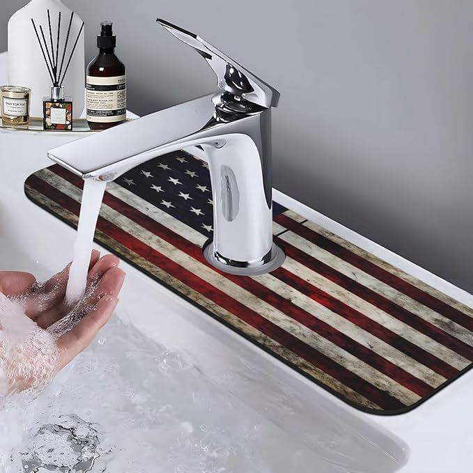 American flag Kitchen sink faucet pad, strong water absorption, anti slip
