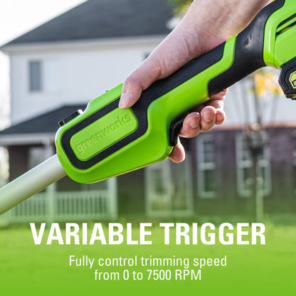 Greenworks 24V 13-Inch Brushless String Trimmer (Gen 2), 4.0Ah USB Battery and Charger Included