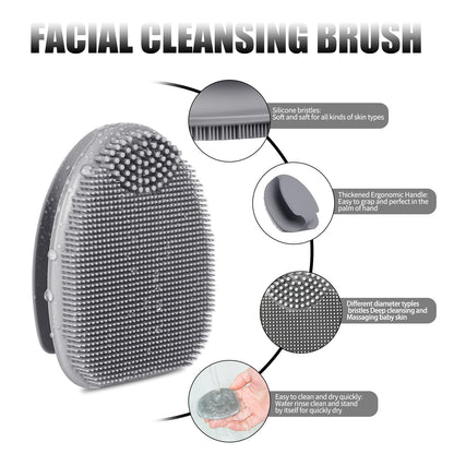 REVEX Silicone Nose Blackhead Remover Tool Set,Blackhead Scraper Tool,2Pcs Pore Cleaning Brush, Face Scrubber Skin Spatula, Pore Scrubber for Deep Cleansing,Face Exfoliator Scrubber for Women Men