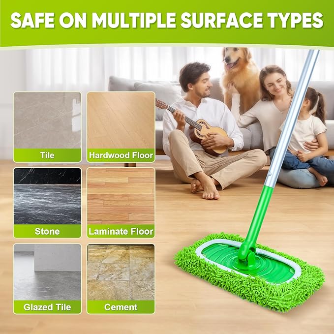 Reusable Mop Pads Fit Swiffer Sweeper, Washable Wet Mopping Cloths & Dry