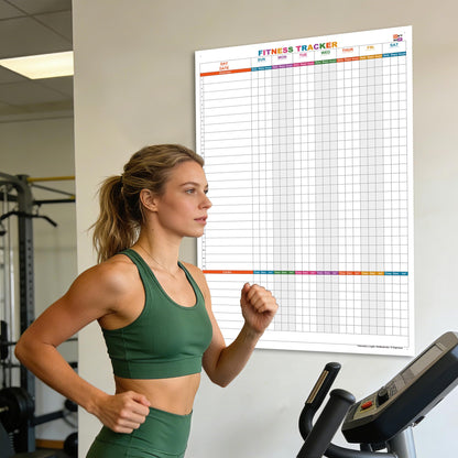 Large Dry Erase Fitness Calendar For Wall,24x36 Inch Erasable Fitness Log Weekly Exercise Chart For Tracking Exercise Cardio,Home Gym Whiteboard Poster For Men & Women Workout Lovers