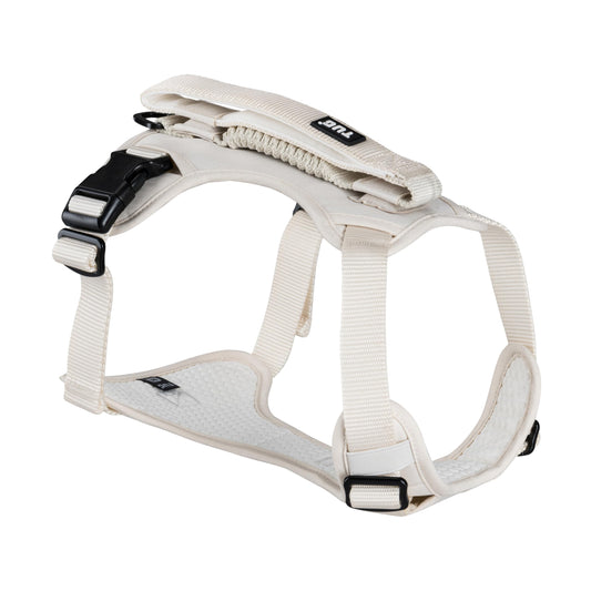 TUG Grab Dog Harness | Integrated Traffic Leash Magnetically Attached for Quick Control (Medium/Cream)