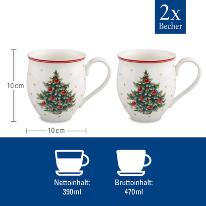 Villeroy & Boch Delight 2-Piece Mug Set, X Mas Tree
