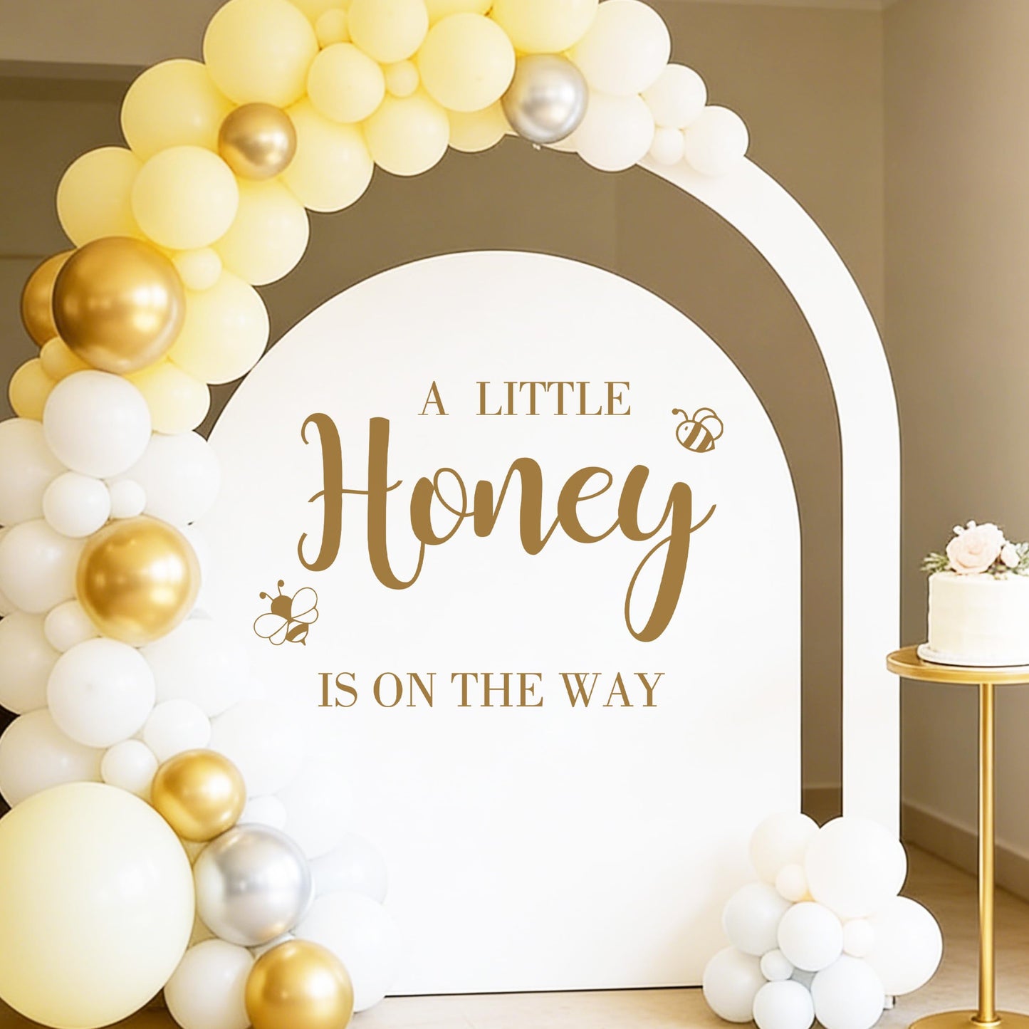 A Little Honey is on The Way Wall Decal,Bee Them Welcome Baby Shower Decor,Gender Reveal Balloon Arch Backdrop Wall Decor for Baby Party,boy and Girl Gender Reveal Backdrop Decor (Bee Them Decal)