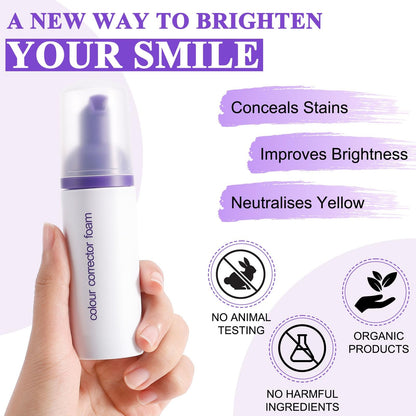 Purple Toothpaste for Teeth Whitening,Purple Teeth Whitening Kit,Tooth Stain Removal Colour Corrector
