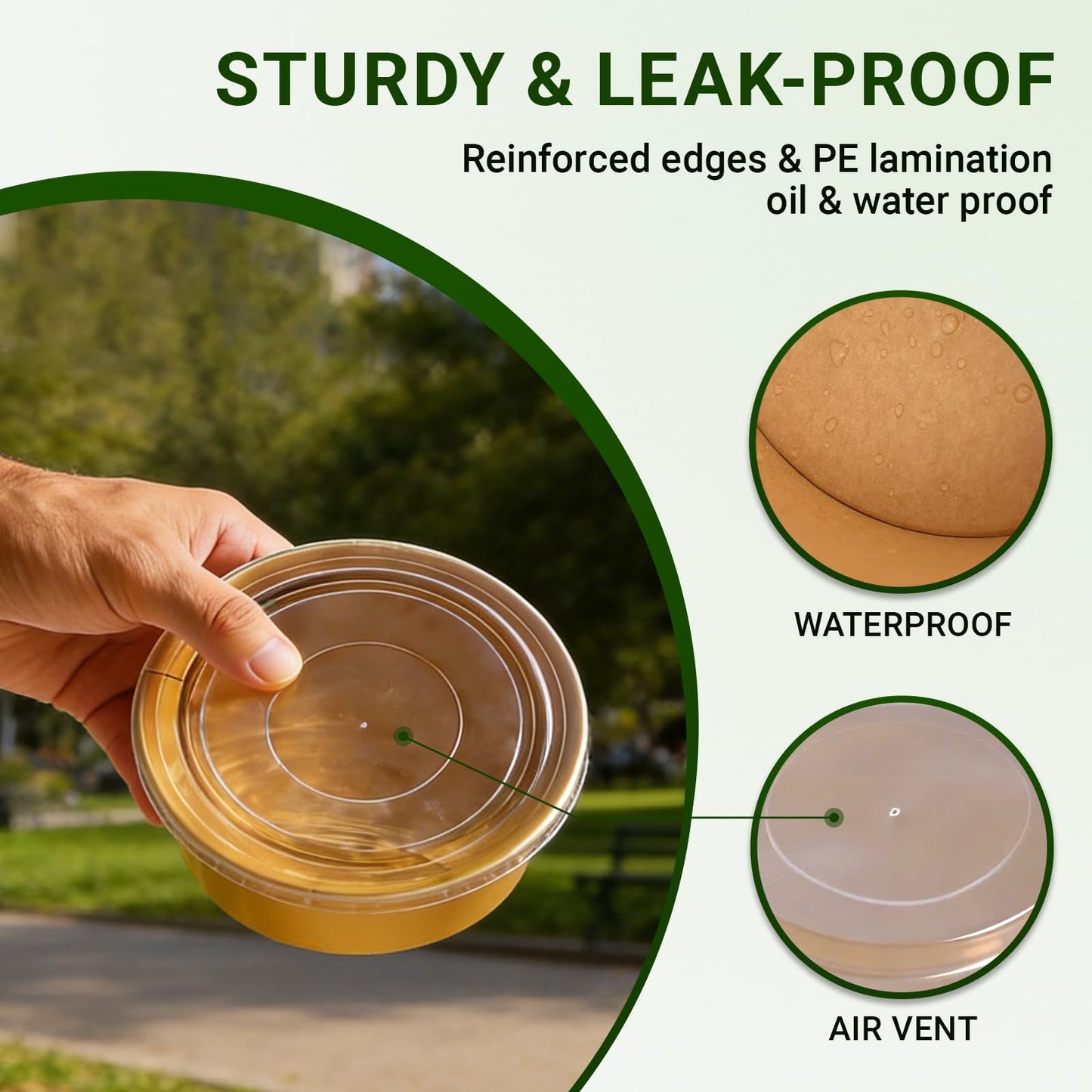 300 Pcs Disposable Round Paper Bowls with Lid 17 oz, Microwave Deli Containers Leakproof Acai Bowls, Salad Bowlwith Lid for Lunch, Disposable bowls with lids for Soup Toppings Snack Camping Family