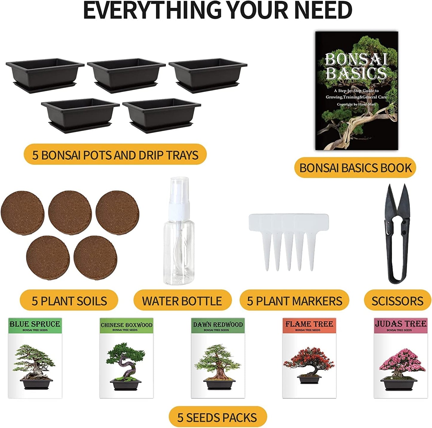 Meekear Bonsai Tree Kit with Complete Plant Growing Tools, Grow in Pot Indoor Bonsai Tree Starter Kit, Home Gardening DIY Gift for Adult