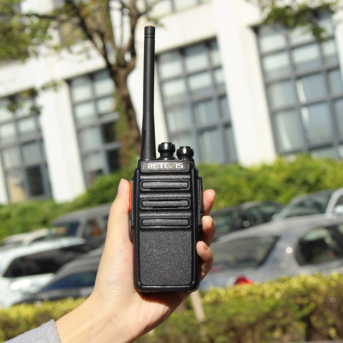 Retevis RT24 Walkie Talkies for Adults, Rechargeable 2 Way Radio Long Range PMR446 License Free 16 Channels CTCSS/DCS, Two Way Radio with Earpiece and USB Charging Base(Black, 2 Pair)