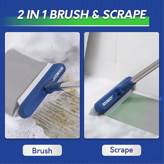 BOOMJOY Grout Brush with Long Handle, Grout Cleaner Brush